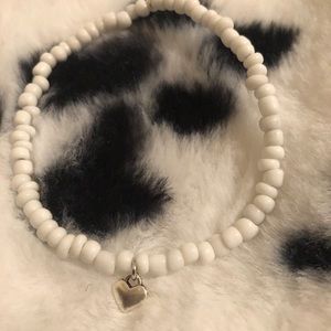 white beaded bracelet